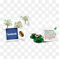咖啡Facebook图标素材