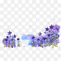 紫色的小花 水彩花