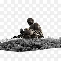 佛坐莲花雕像