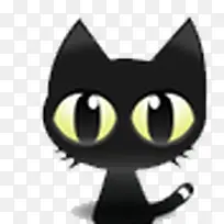 卡通小黑猫元素