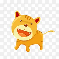 黄色卡通张嘴小猫