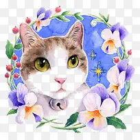 水彩猫咪