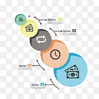 矢量彩色圆圈信息图