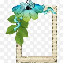 蓝花边框
