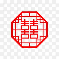 中式红色喜字logo