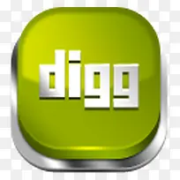 个性DIGG媒体LOGO黄色图标