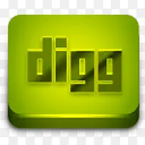 个性黄色DIGG媒体LOGO图标