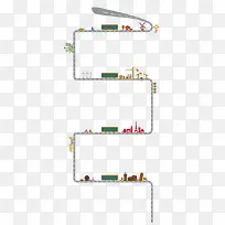 灰色高清卡通公路