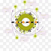 矢量绿色公路图表