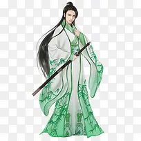 手持长剑帅气美男