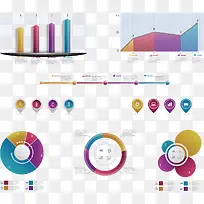 矢量彩色几何图表