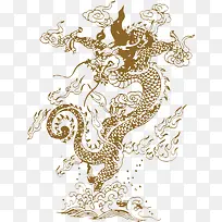 中国风龙纹元旦花纹