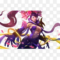 紫色光效游戏人物服饰插图