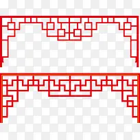 中式边框矢量线框图