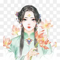 唯美手绘彩铅插画