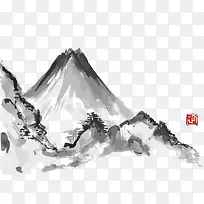 矢量水墨山