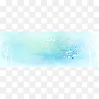 水墨树林清新背景banner