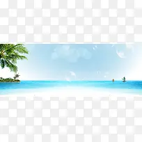 海滩海景唯美背景banner