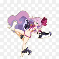 粉色泳装双刀少女动漫