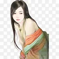 彩绘立绘粉红衣服少女美女