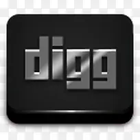 个性黑色DIGG媒体LOGO图标