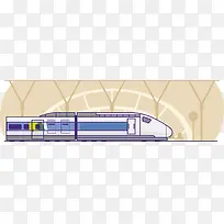 简约可爱地铁列车矢量图