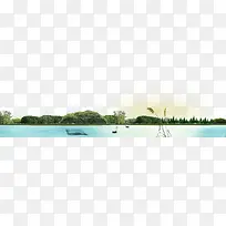 卡通清新端午节海景