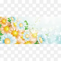 太阳花手插画背景banner