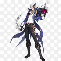 卡通妖异魔法师男子
