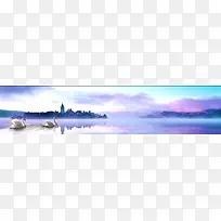 紫色唯美背景banner　