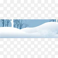 电商卡通雪景背景banner