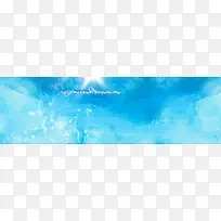 蓝色清新背景banner