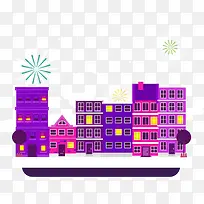矢量手绘城市建筑