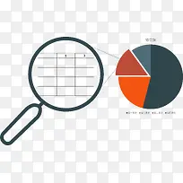 创意放大镜结合饼图