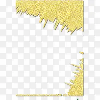 黄色中国风花纹装饰