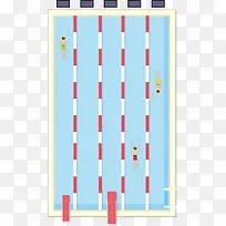 矢量手绘游泳池