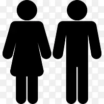 女性和男性的形状轮廓图标