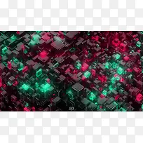 彩色立体方格圆柱