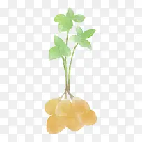 手绘地瓜精美食物元素