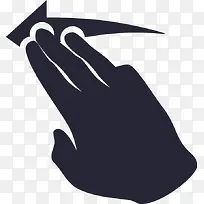 手势三指左划