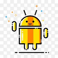 可爱的黄色的Android形象