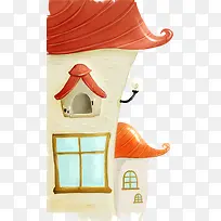 冬季红色房屋图片