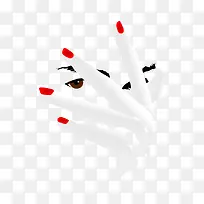 矢量 卡通手绘 手 红指甲