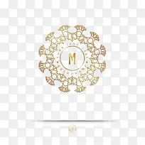 M 花纹字母设计矢量