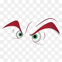 矢量红眉发怒眼神眼光
