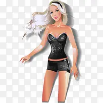 矢量手绘美女