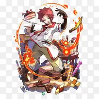 动漫卡通短发美女