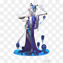 卡通美女抽着大烟
