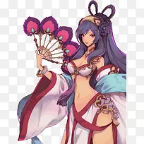 紫色长发性感美女