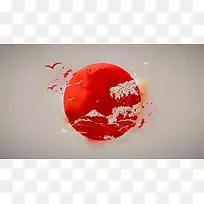 中国风大红色地球壁纸